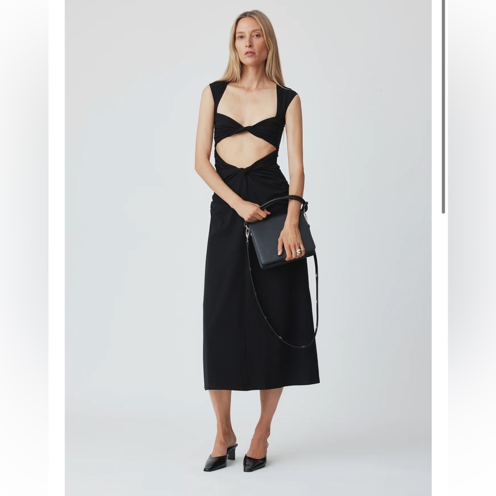 beaufille Black Twist Cutout Midi Dress